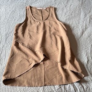 Pink Stitch Elegant Sleeveless Brown Green Women's Split Back High Low Top